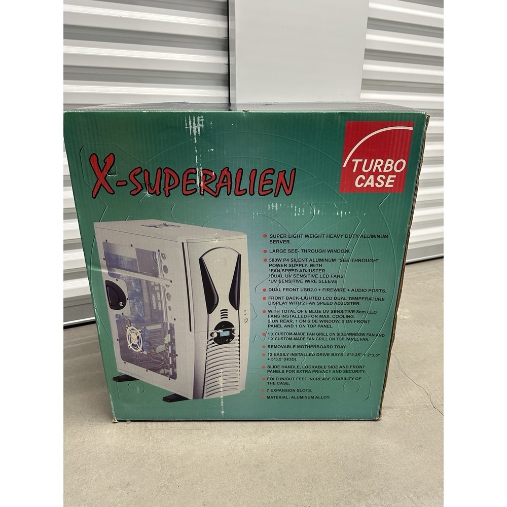 Vintage APEVIA X-Superalien Blue Aluminum ATX PC Case New In Box Y2K